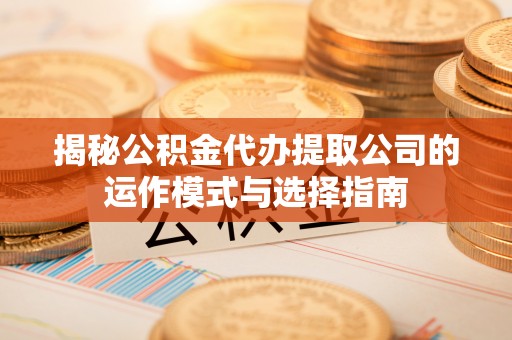 永清揭秘公积金代办提取公司的运作模式与选择指南